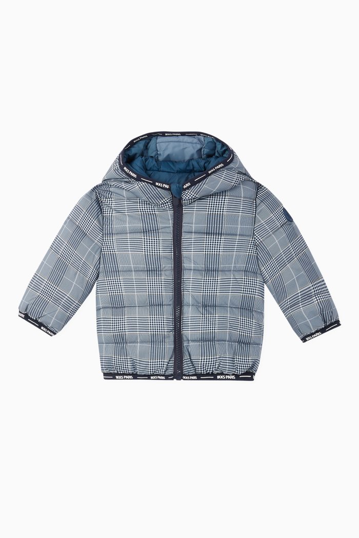 

Checkered Reversible Padded Jacket, Blue