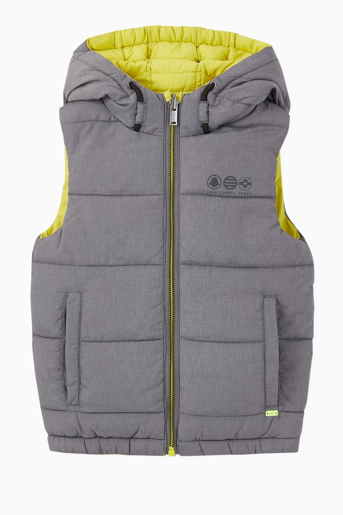 

Reversible Sleeveless Padded Jacket, Grey