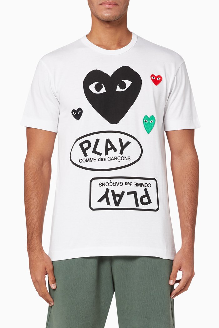 

Graphic Logo Print Cotton T-Shirt, White