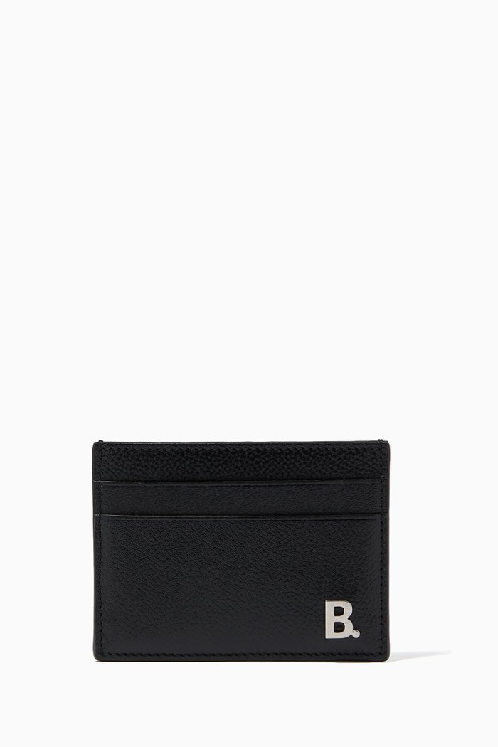 B. Cardholder in Grained Calfskin, Black
