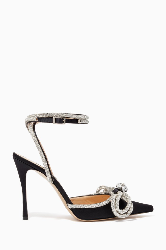 

Crystal-Embellished Pumps in Satin, Black