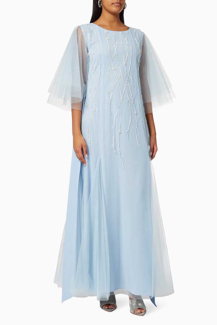 

Tulle Embellished Dress, Blue
