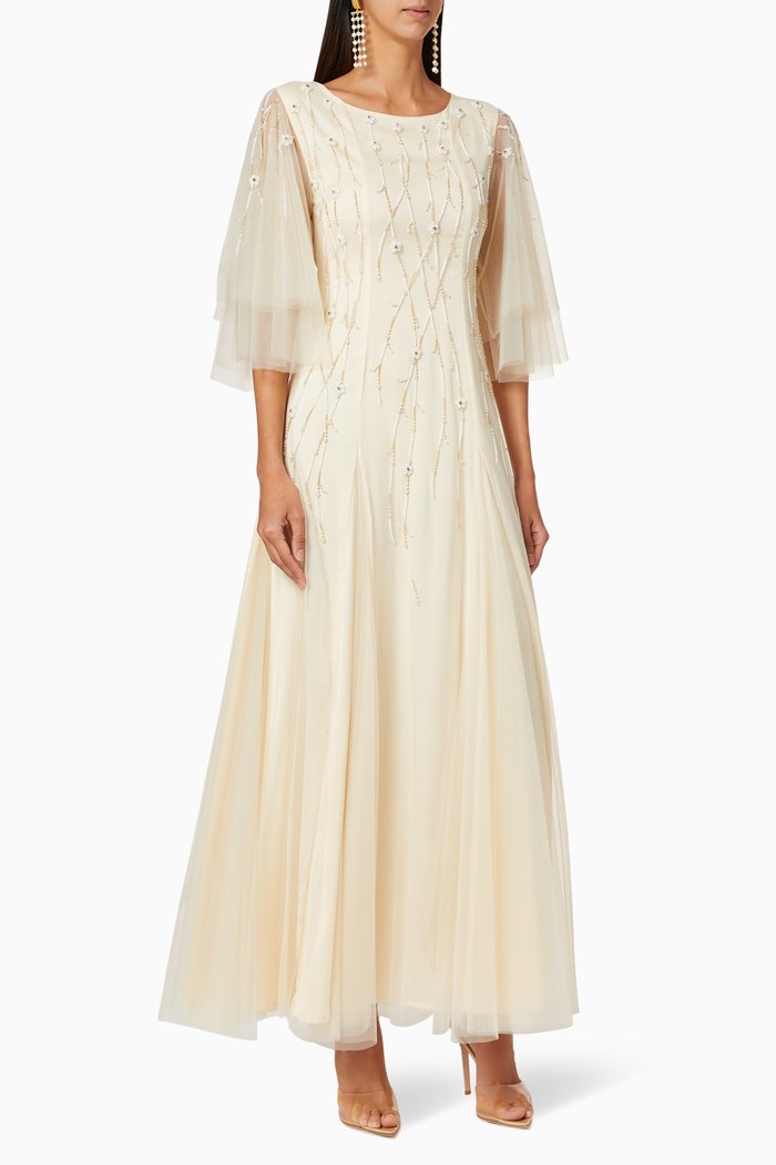 

Tulle Embellished Dress, Neutral