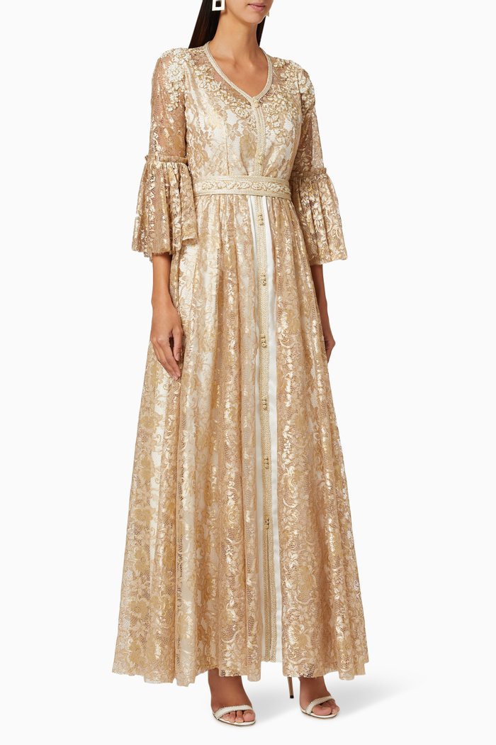 

Moroccan-Style Embellished Dress, Neutral