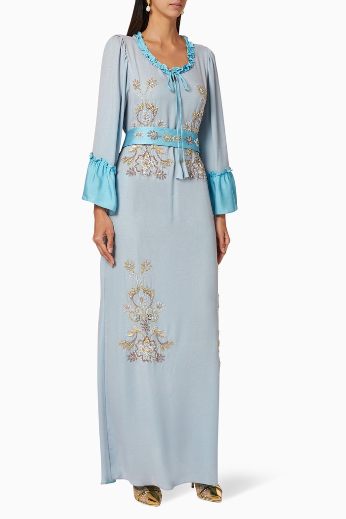 

Embellished Belted Kaftan, Blue
