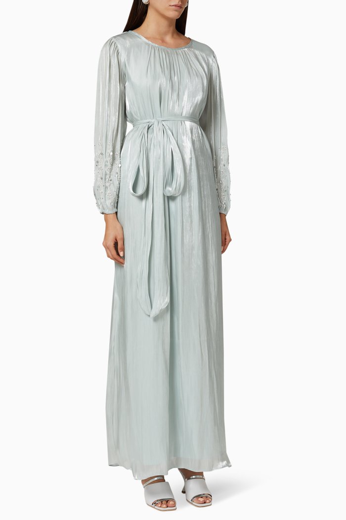 

Embellished Belted Kaftan, Blue