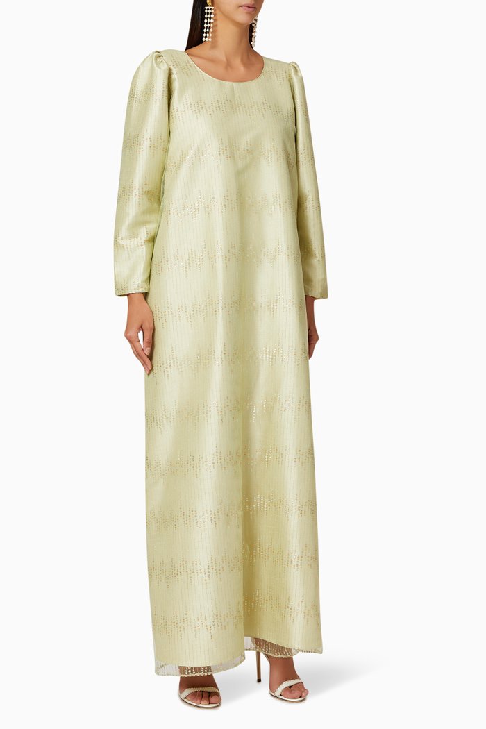 

Metallic Embroidered Kaftan, Green