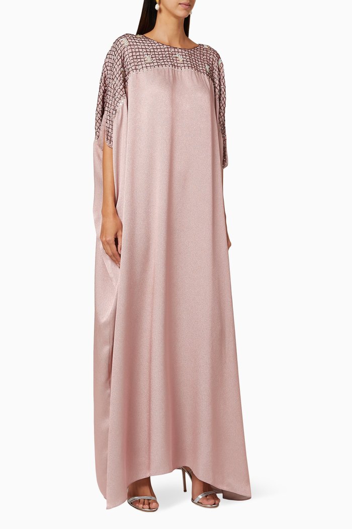 

Bead Embellished Thoub, Pink