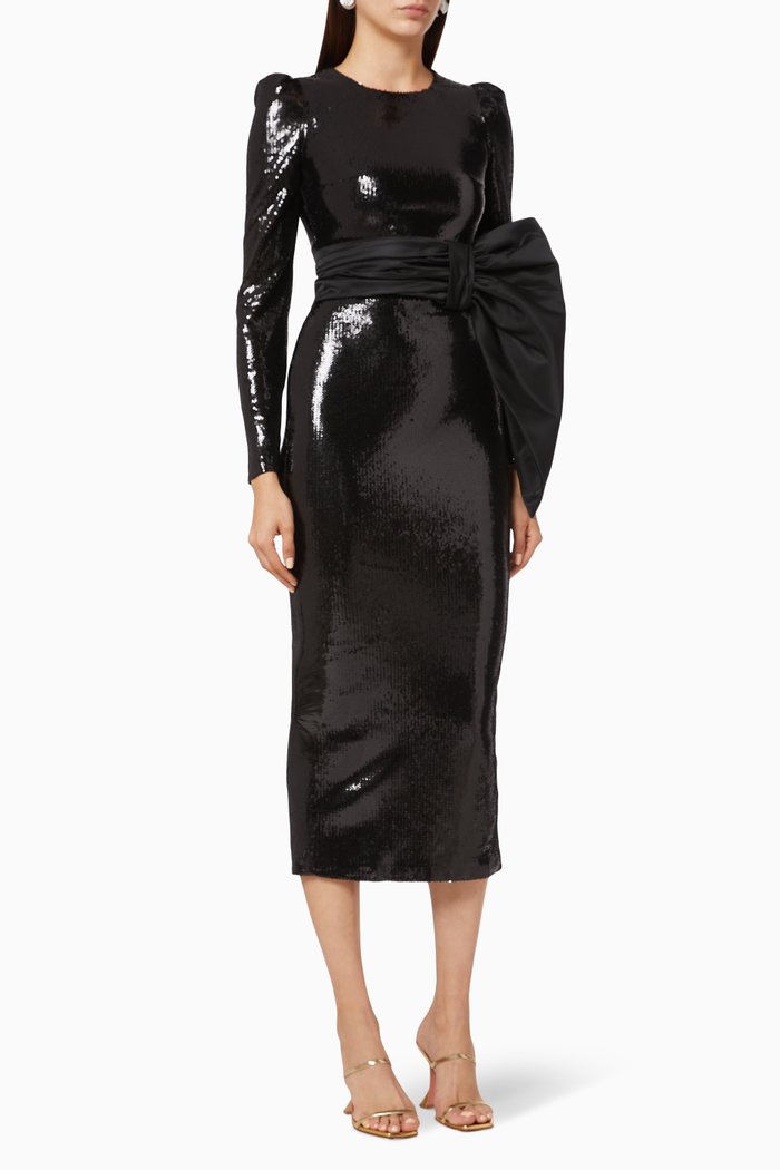 

Bow Sequin Dress, Black