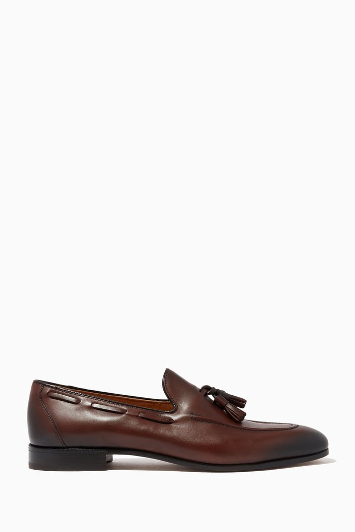 

Doughton Tassel Loafers in Leather, Brown