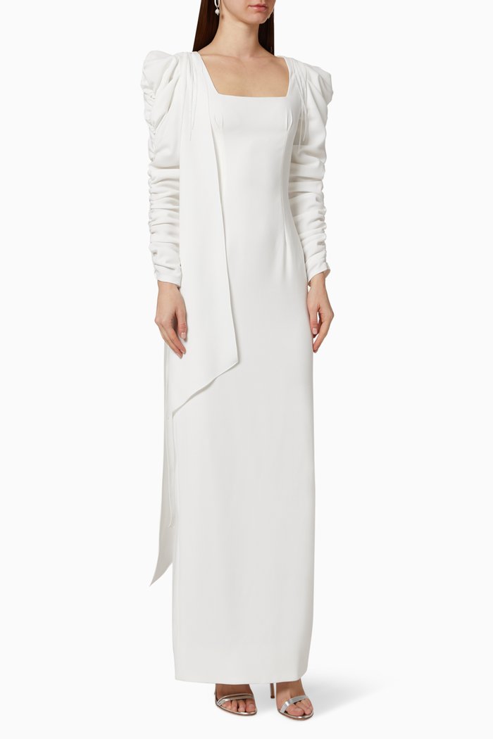 

Beaded Sash Dress, White