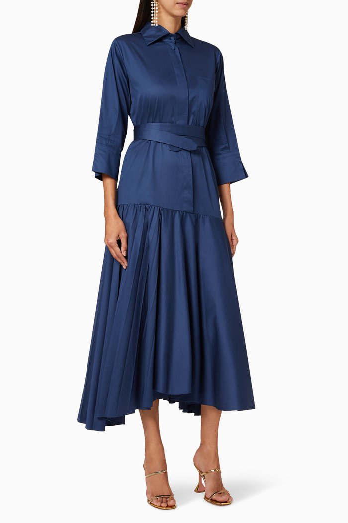 

Asymmetrical Shirt Dress, Blue