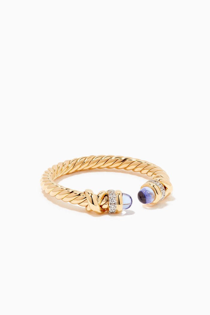 

Petite Helena Diamond Ring with Tanzanite in 18kt Yellow Gold
