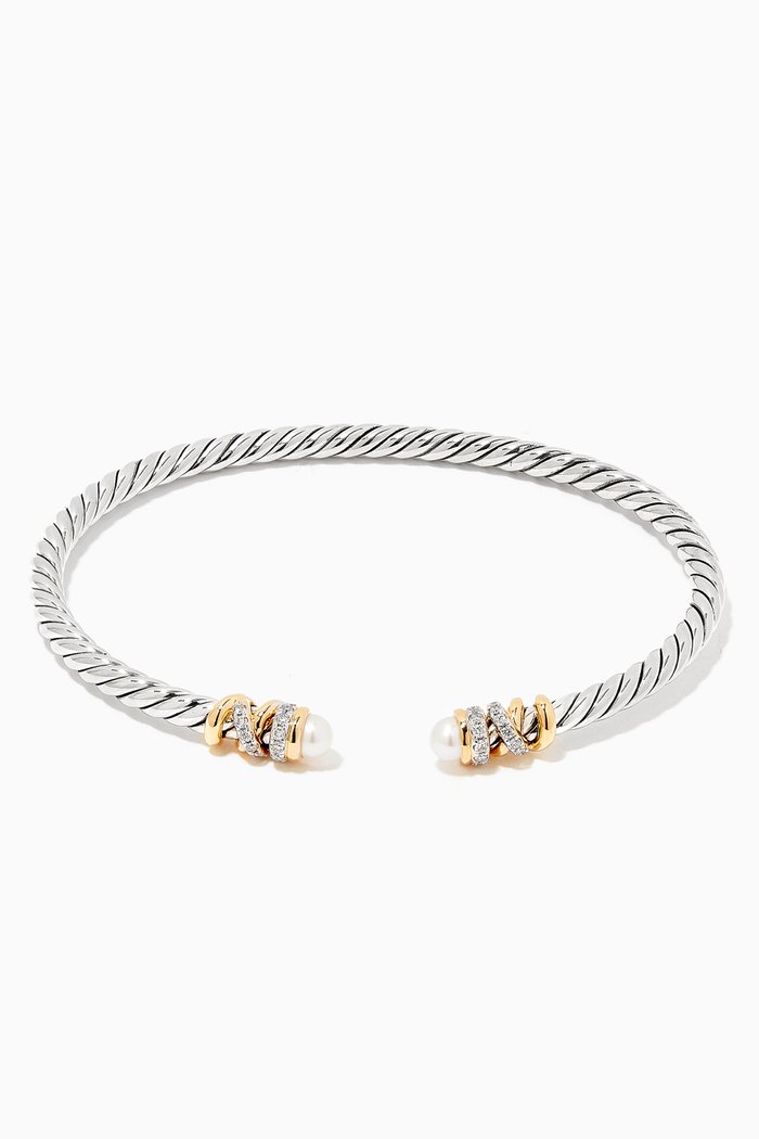 

Petite Helena Diamond Bracelet with Pearls & 18kt Yellow Gold, Silver