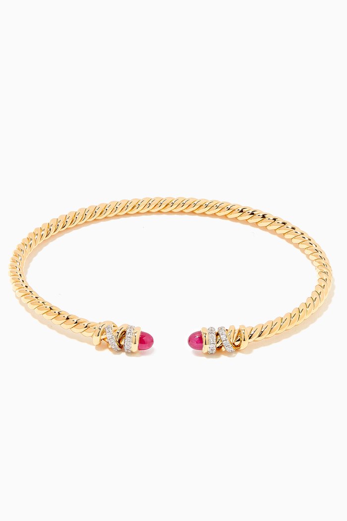 

Petite Helena Diamond Bracelet with Rubies in 18kt Yellow Gold