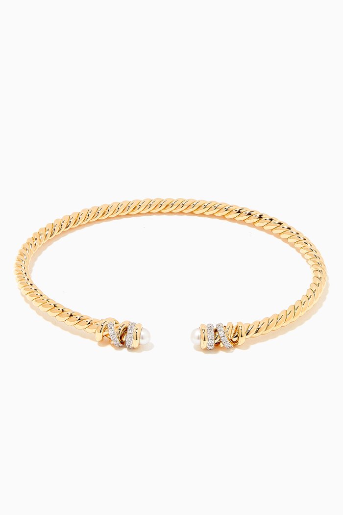 

Petite Helena Diamond Bracelet with Pearls in 18kt Yellow Gold