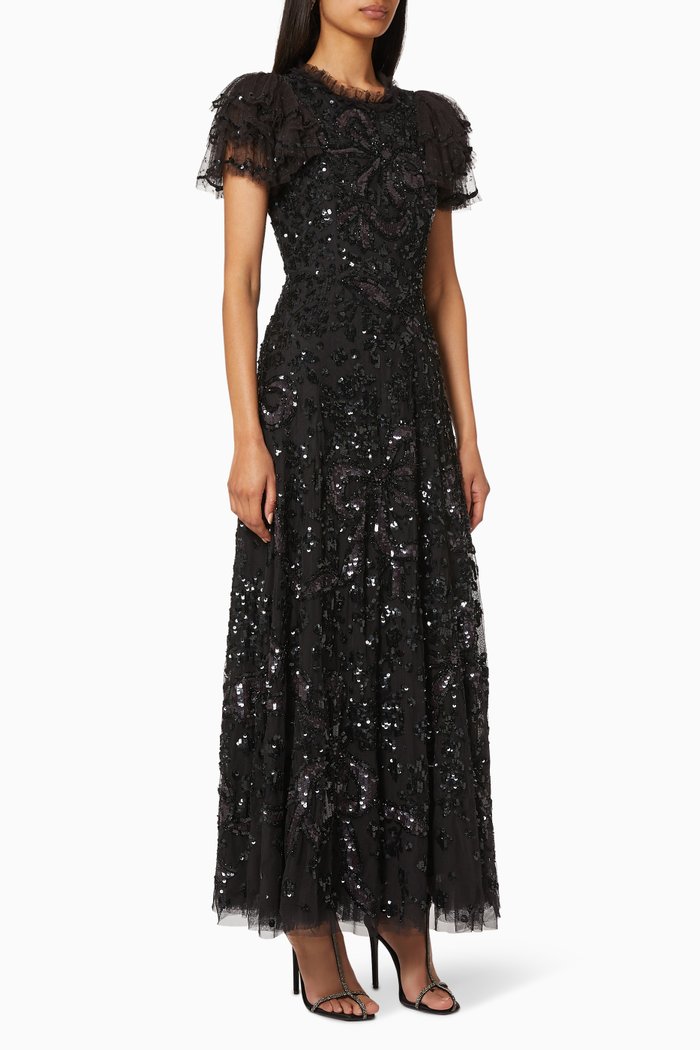 

Shirley Sequin Embellished Gown, Black
