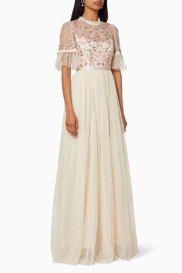 

Elsie Tulle Maxi Dress, Neutral