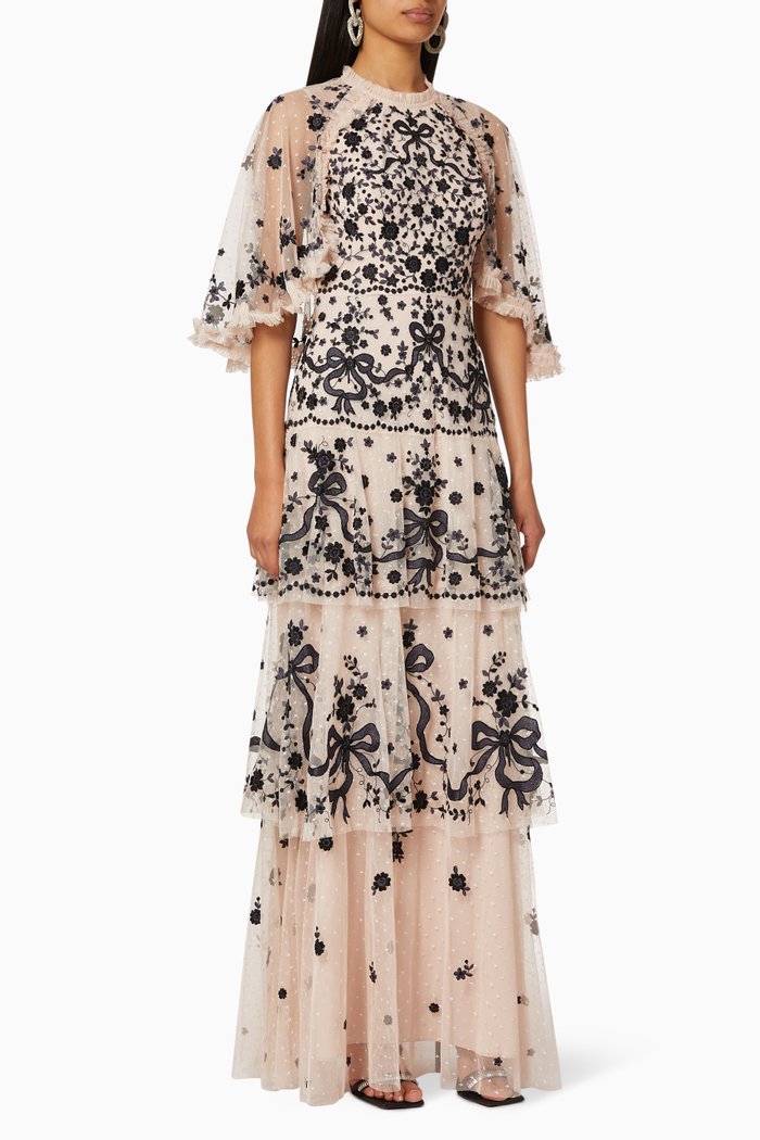 

Bonnie Bow Lace Gown, Pink