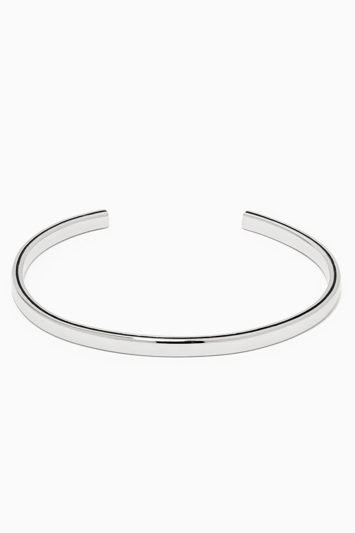 Orson Loop Leather Bracelet in Sterling Silver