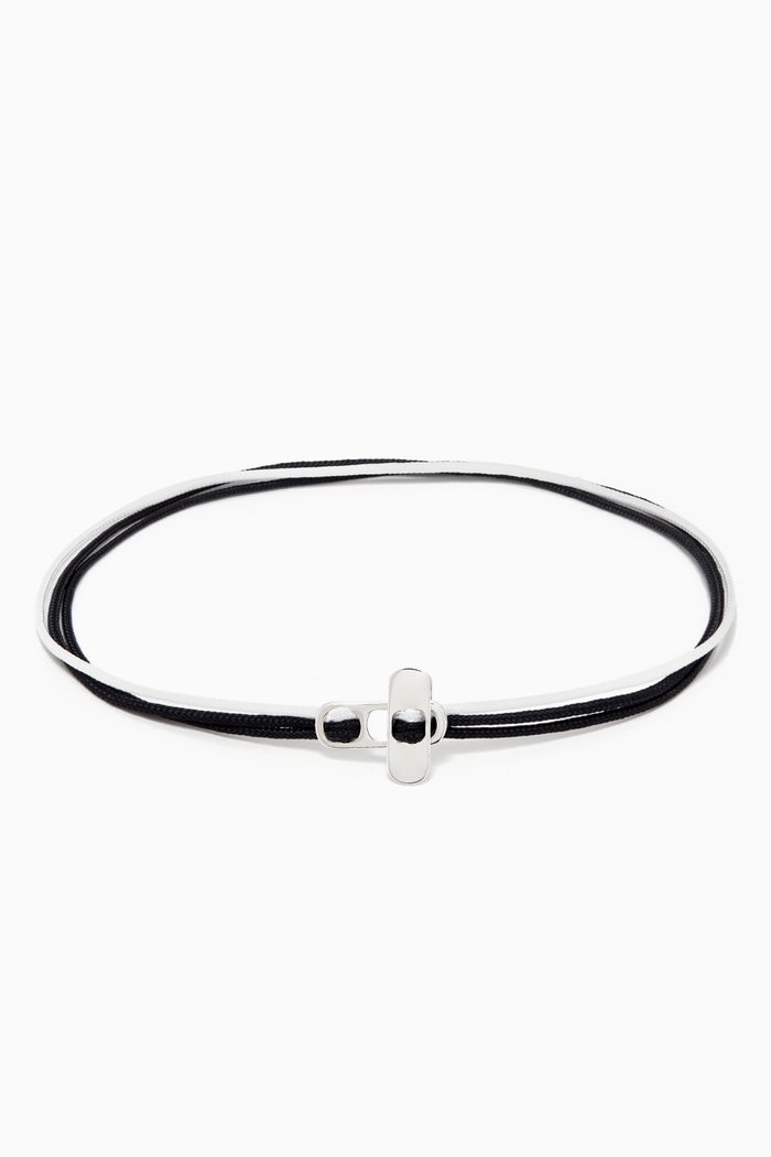 

Metric Rope Bracelet in Sterling Silver, Black