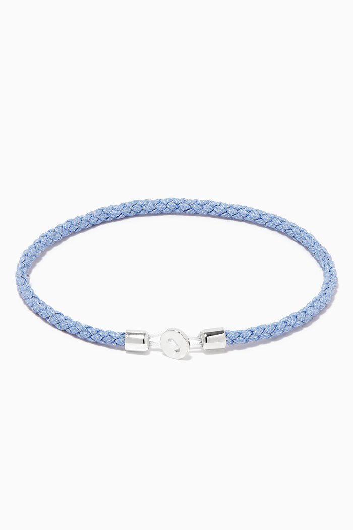 Nexus Ribbon Bracelet in Sterling Silver, Blue