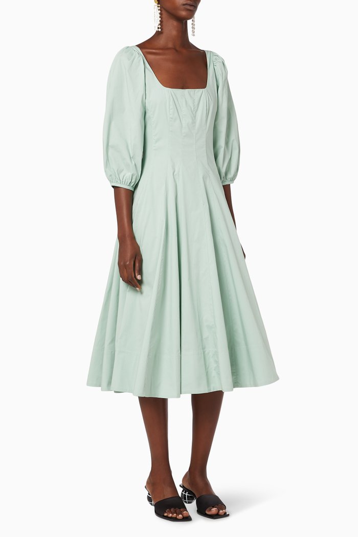 

Swells Poplin Midi Dress, Green