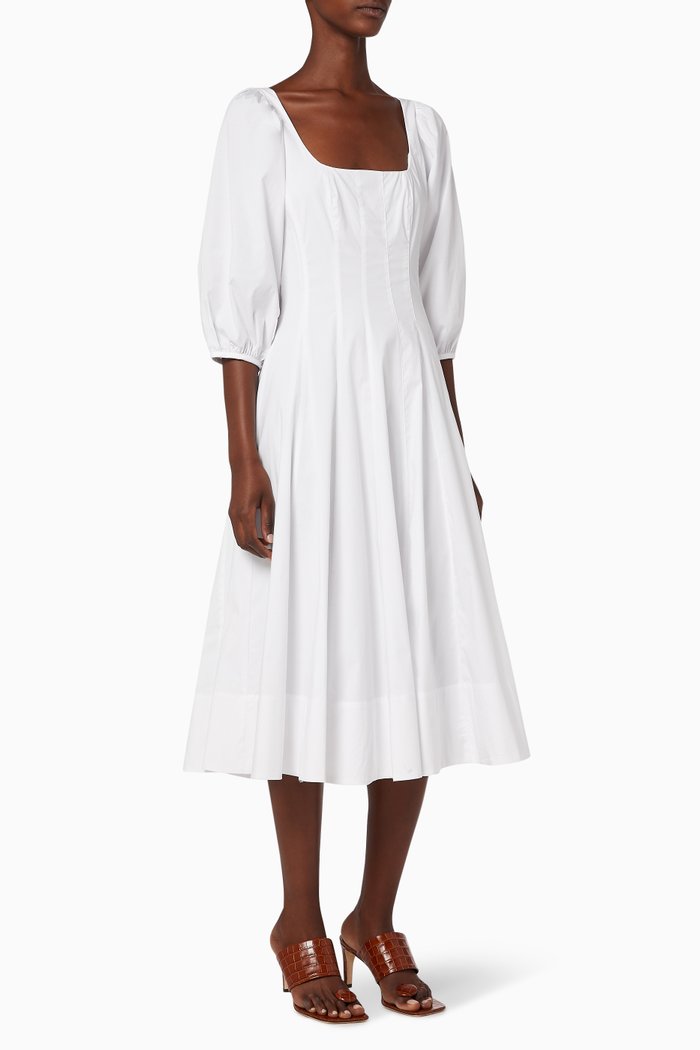 

Swells Poplin Midi Dress, White