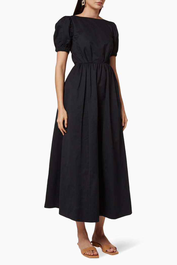 Alix Brushed Faille Mini Dress, Black
