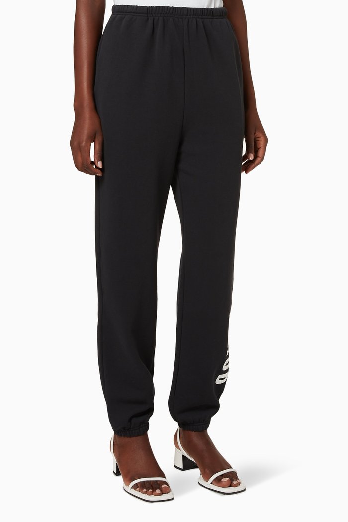 Logo Cotton Sweatpants, Black
