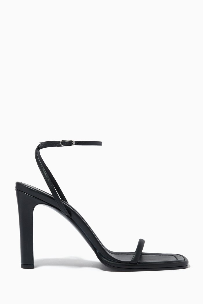 

Kate Square Toe Sandals in Leather, Black