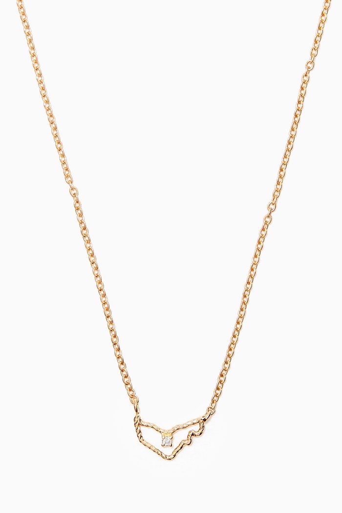 

Small UAE Map Necklace with Diamond in 18kt Yellow Gold