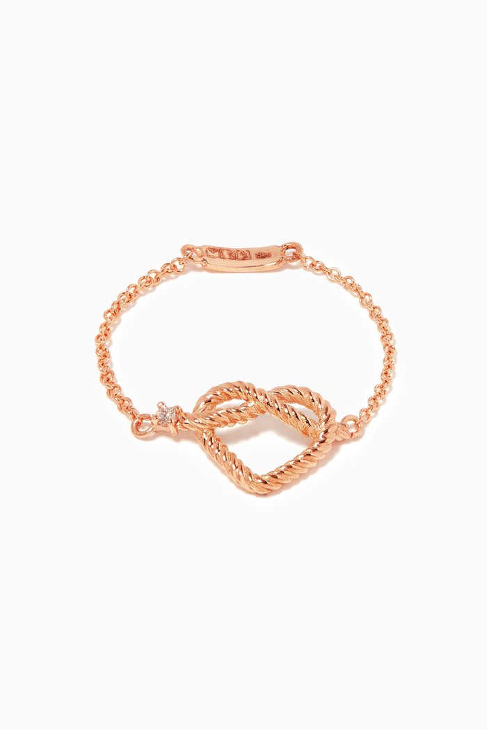 

Promise Chain Ring with Diamond in 18kt Rose Gold