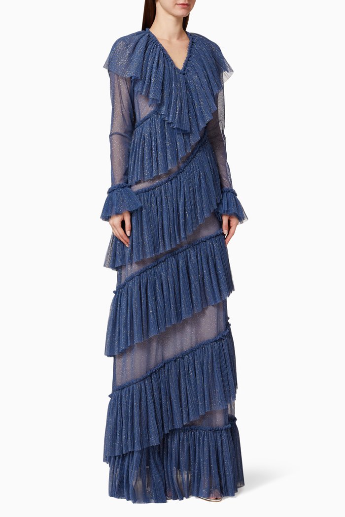 

Ruffle Tulle Dress, Blue