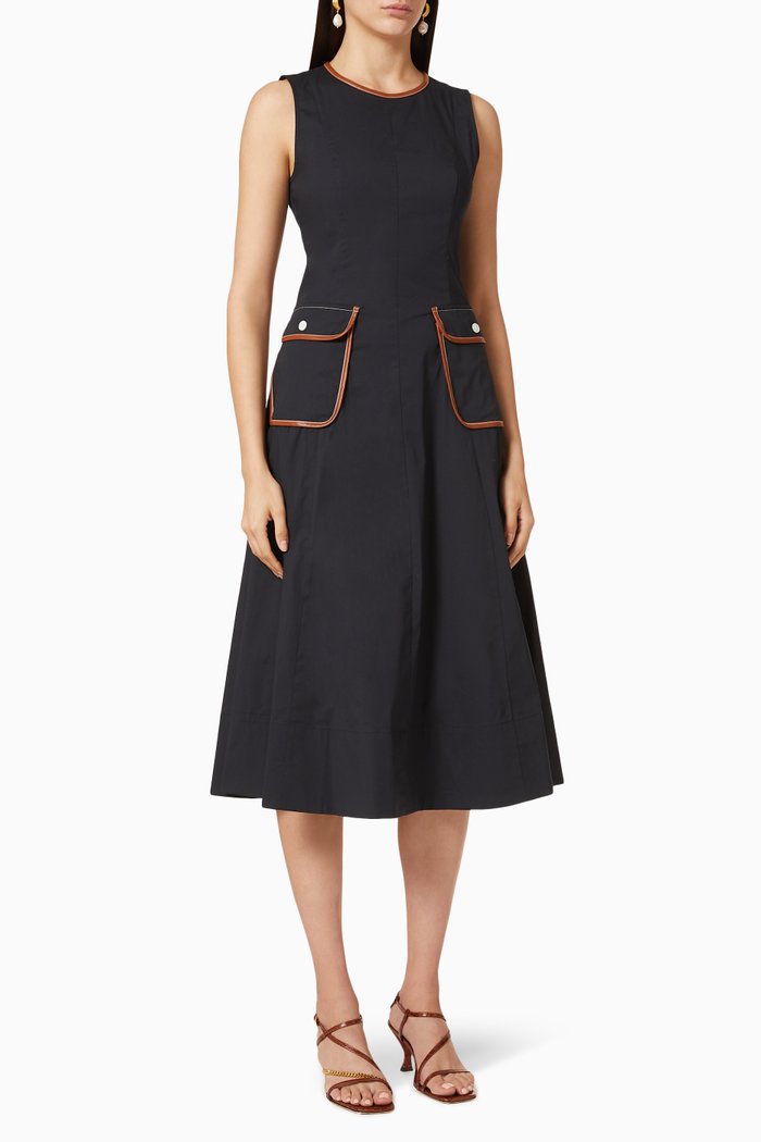 

Bait Poplin Midi Dress, Black