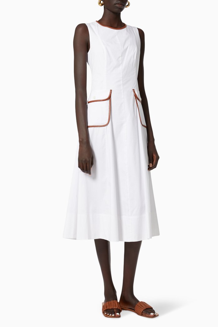 

Bait Midi Dress in Cotton Poplin, White