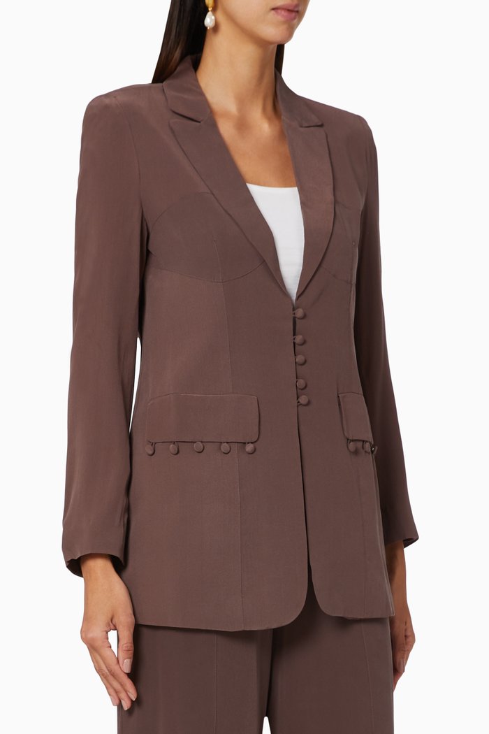 

Hollie Silk Blazer, Brown