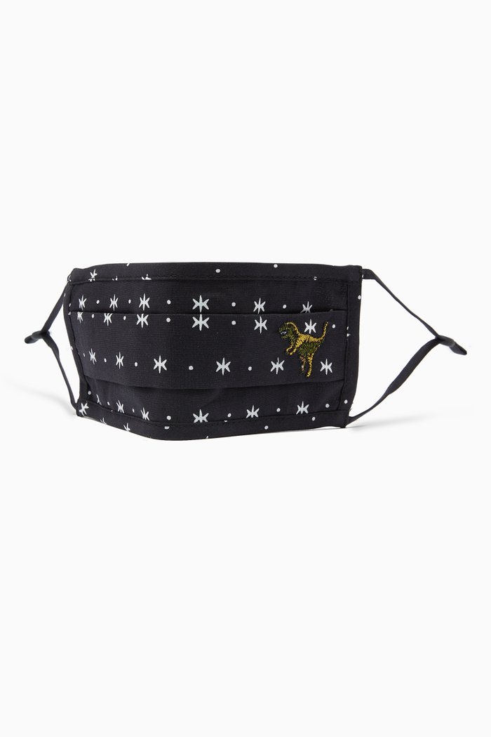 

Rexy Face Mask with Star Dot Print, Black