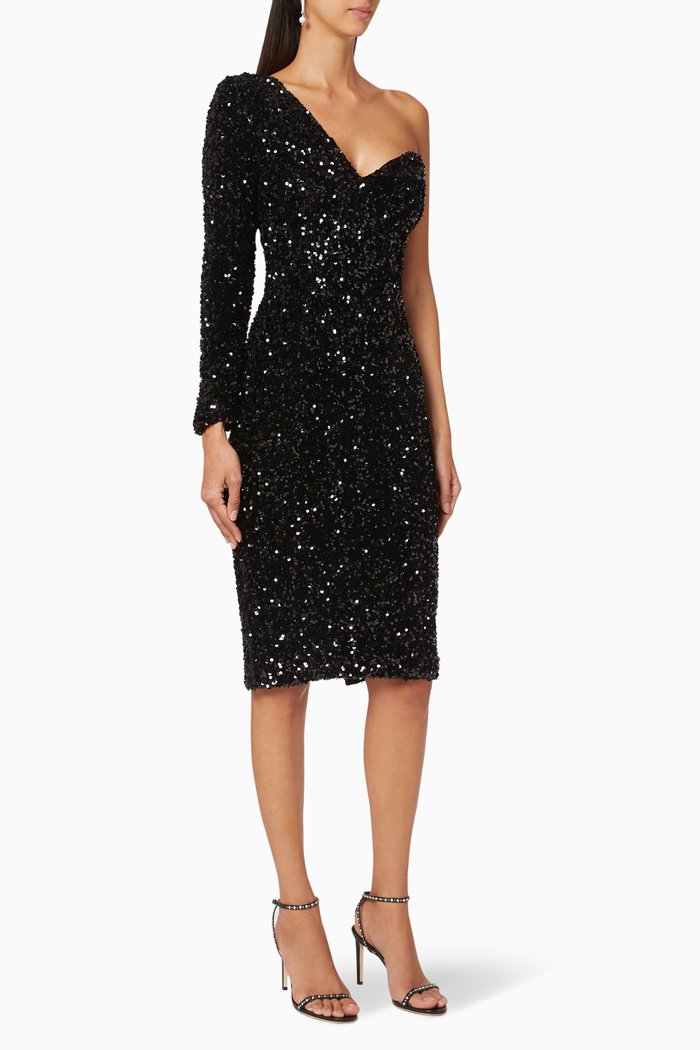 Ruby Holley Velvet Sequin Dress, Black