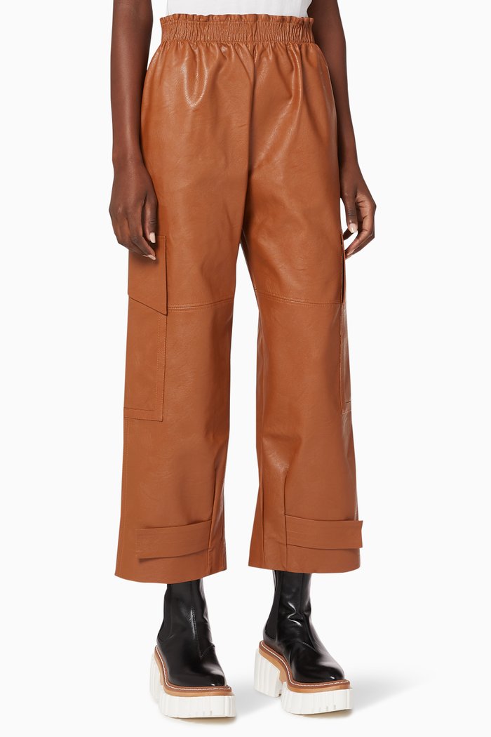 

Sylvia Light Alter Leather Pants, Brown