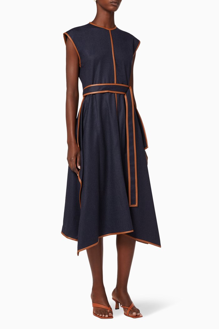 

Eloise Wool Flannel Dress, Blue