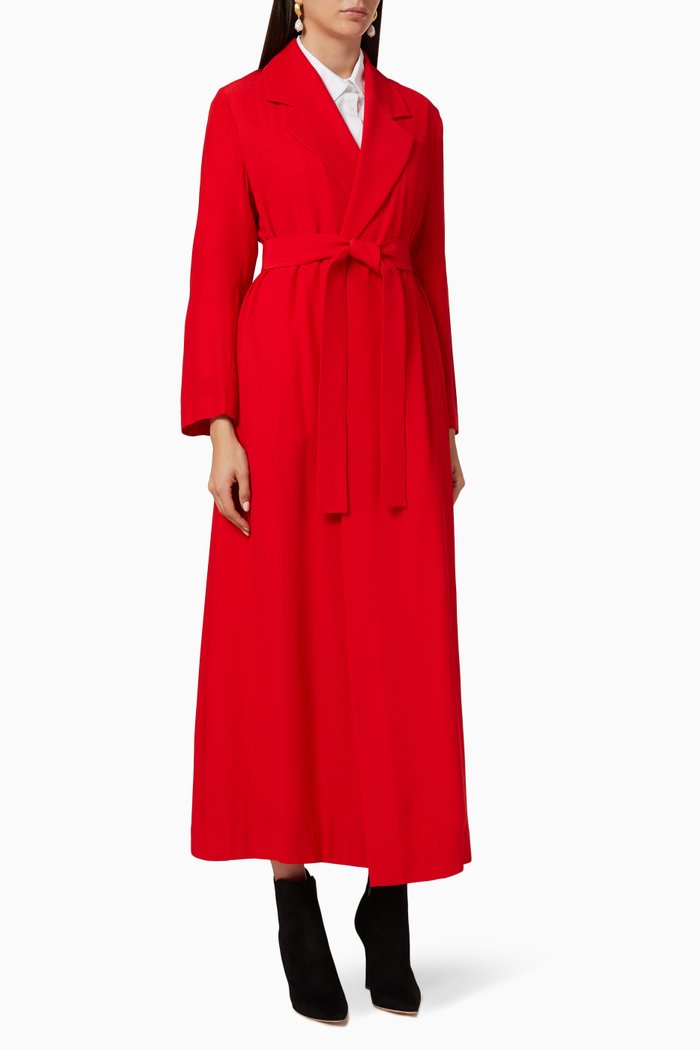 Louisa Light Belted Jacket, Red