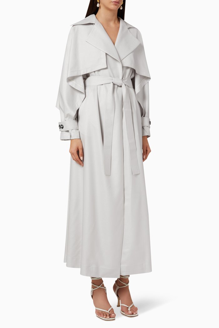 

Hania Light Belted Trench Coat, Grey