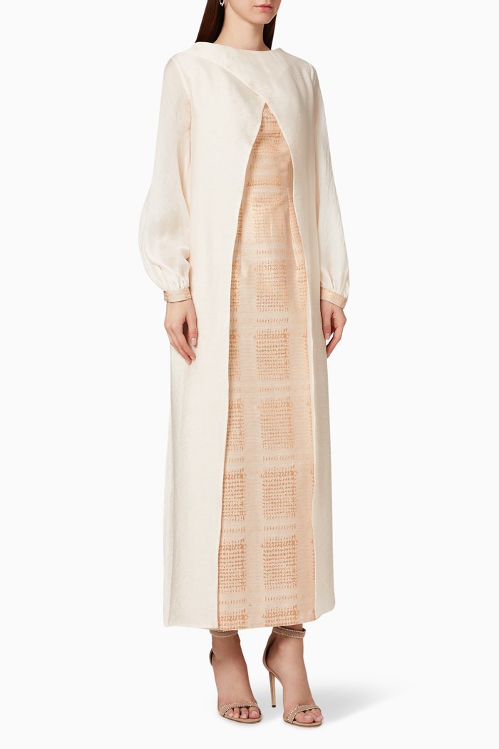 

Brocade Dress and Jacket Set, Multicolour