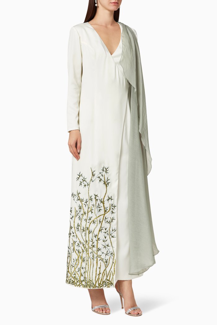 

Embroidered Belted Dress, Multicolour