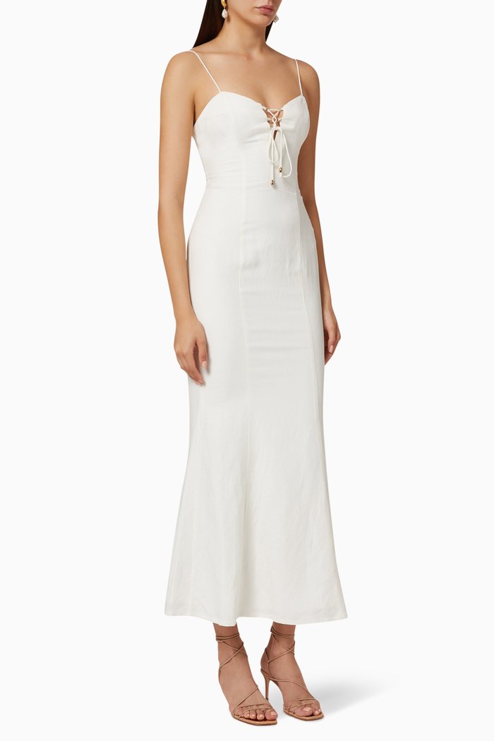 

Orchid Linen Dress, White