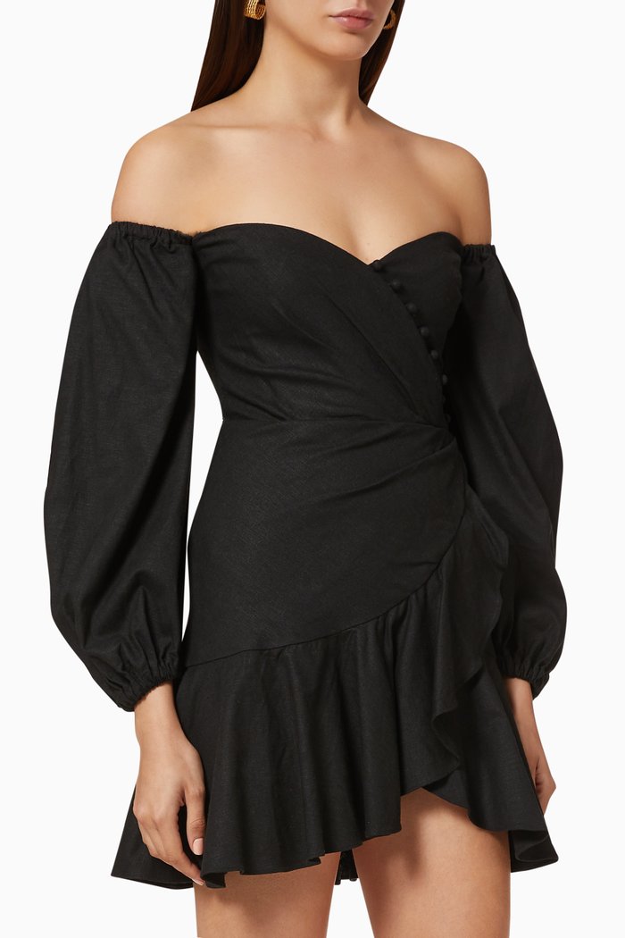 

Jasmine Linen Dress, Black