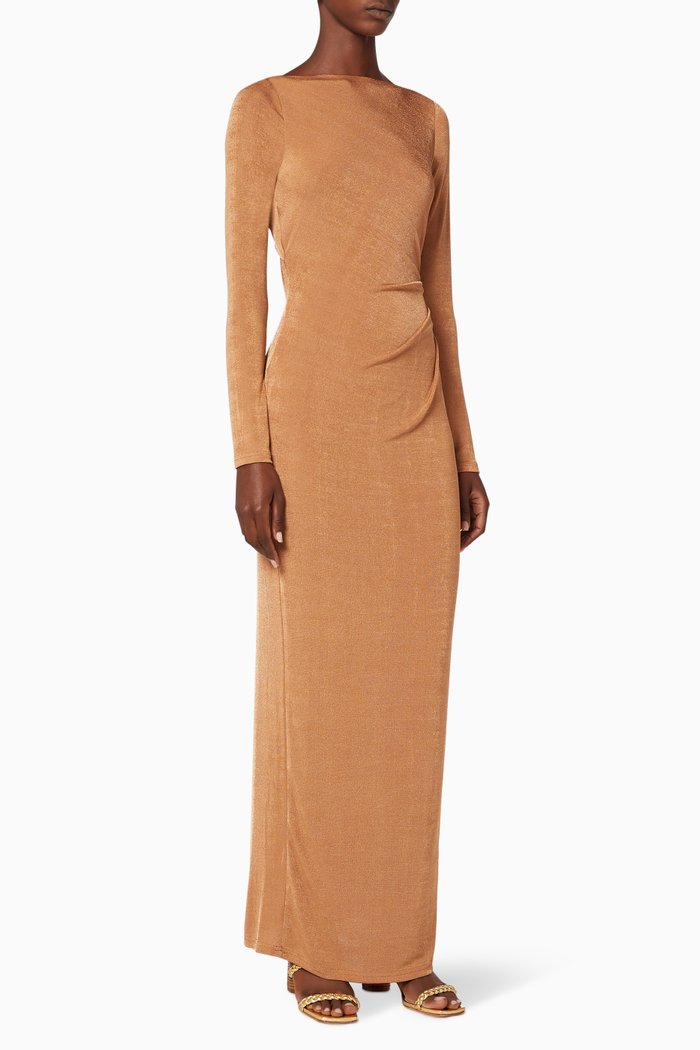 

Bambi Ruched Dress, Brown
