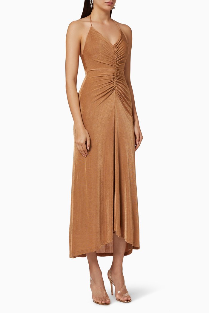 

Giselle Ruched Dress, Brown