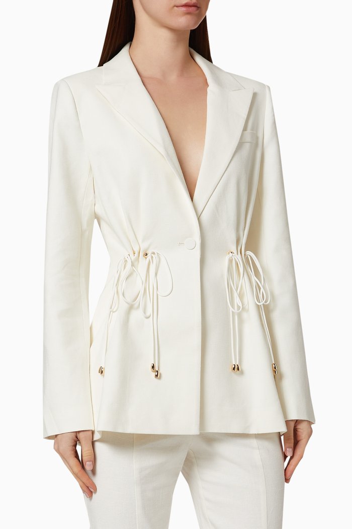 

Magnolia Linen Tailored Blazer, White